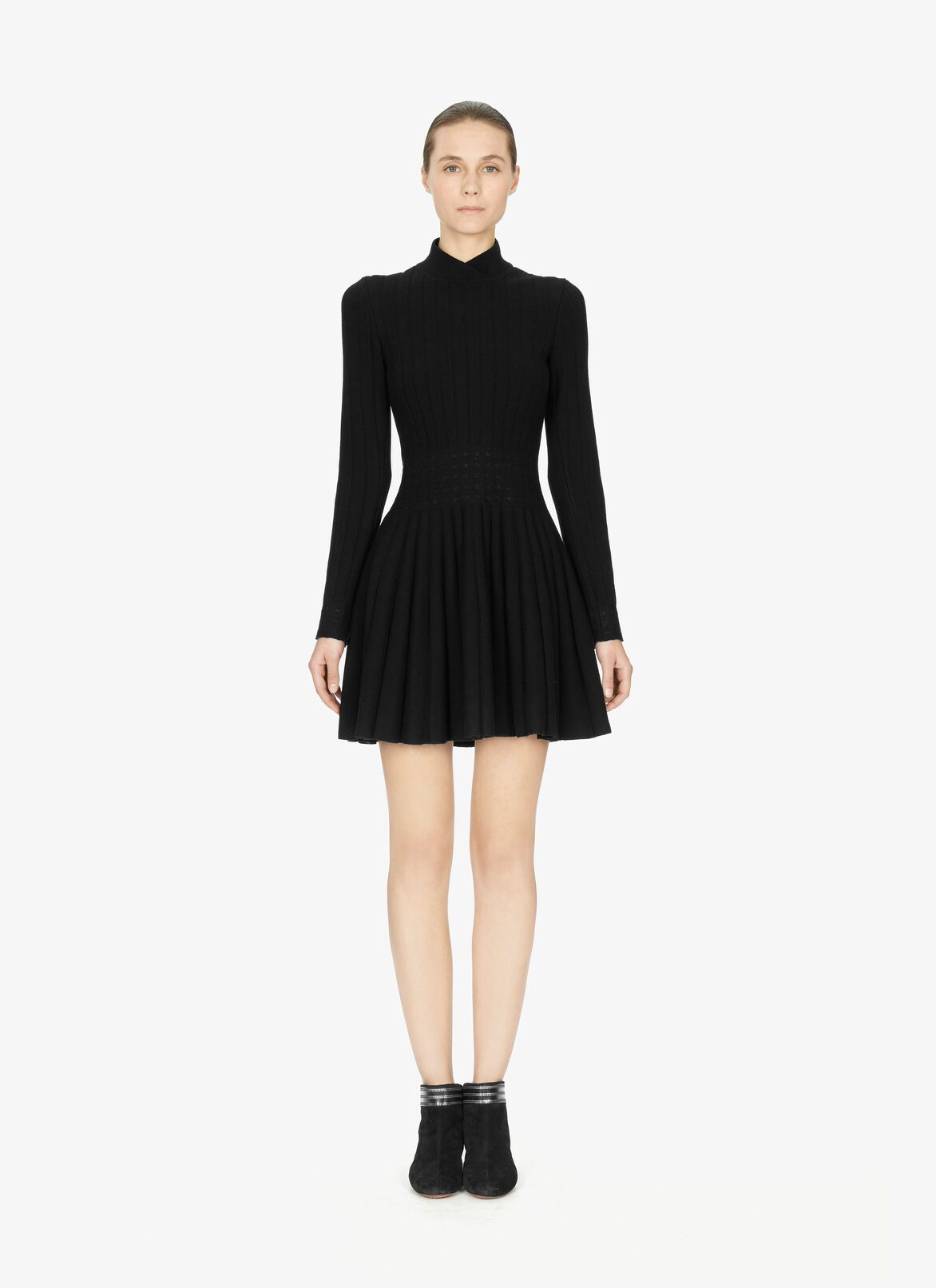 Stretch Wool Sweater Dress ALAÏA BLACK STRETCH WOOL SWEATER DRESS